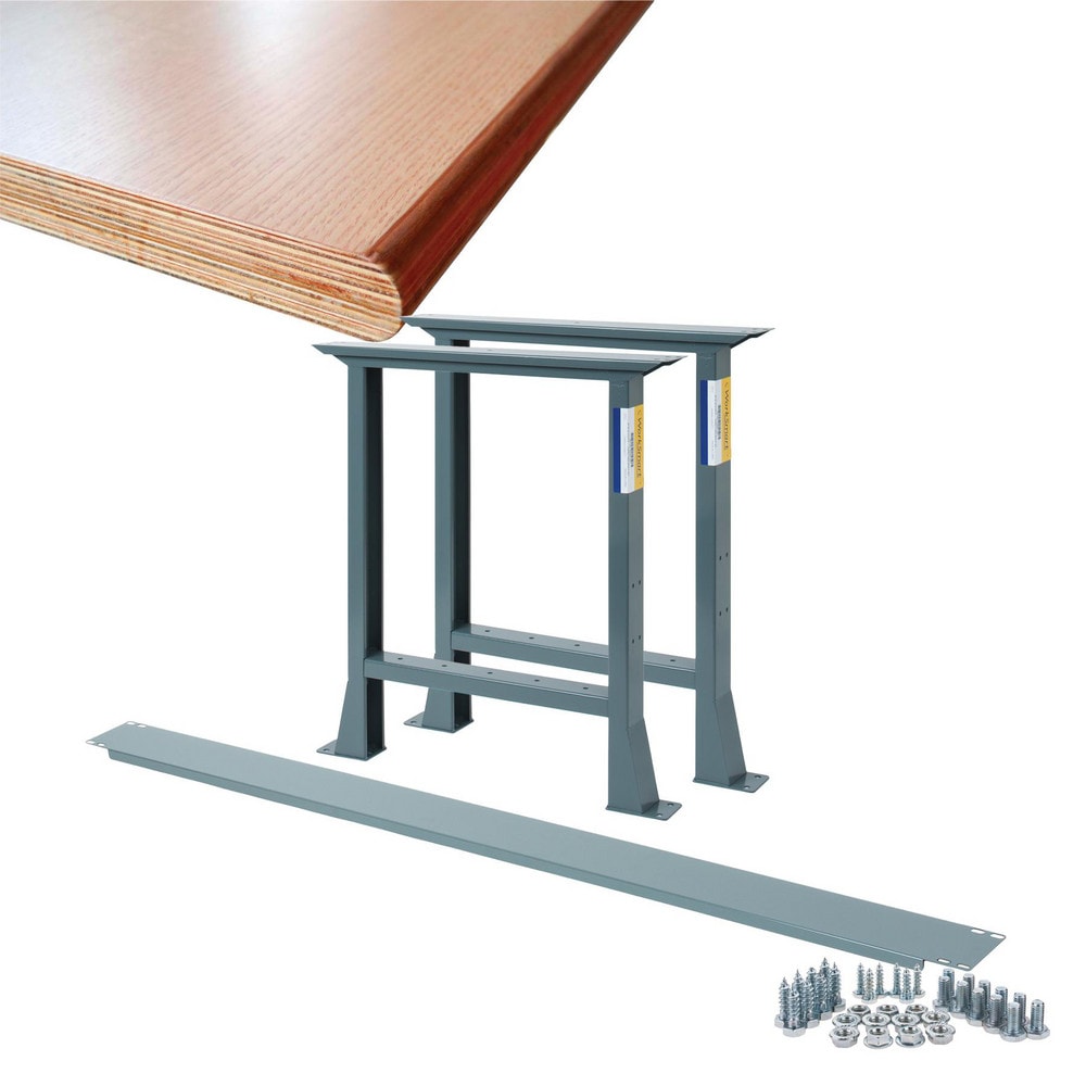 Stationary Industrial Work Bench: 30" Wide, 30" Deep, 34" High, 4,500 lb Capacity