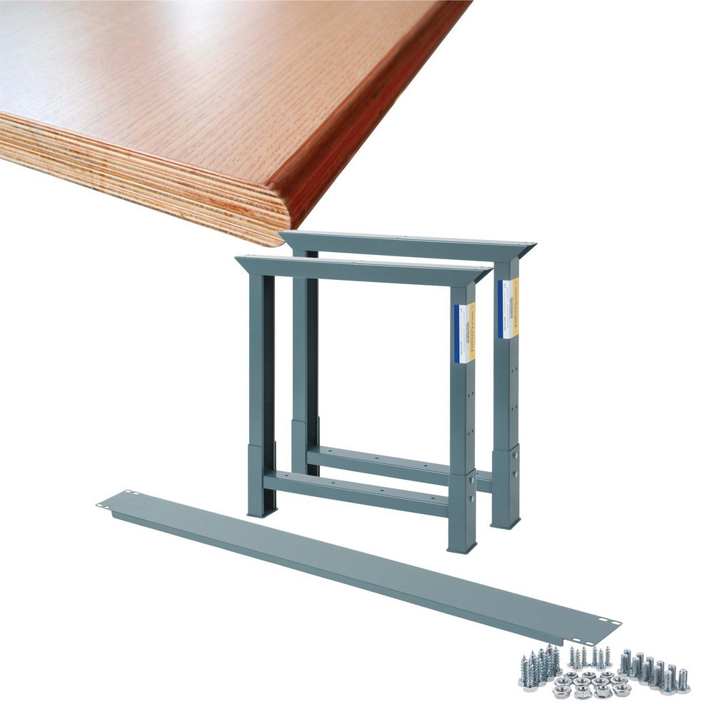 Stationary Industrial Work Bench: 30" Wide, 30" Deep, 34-3/4" High, 4,000 lb Capacity