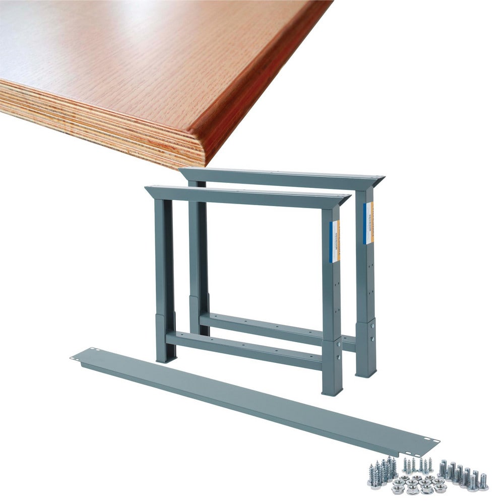 Stationary Industrial Work Bench: 36" Wide, 60" Long, 34-3/4" High, 4,000 lb Capacity