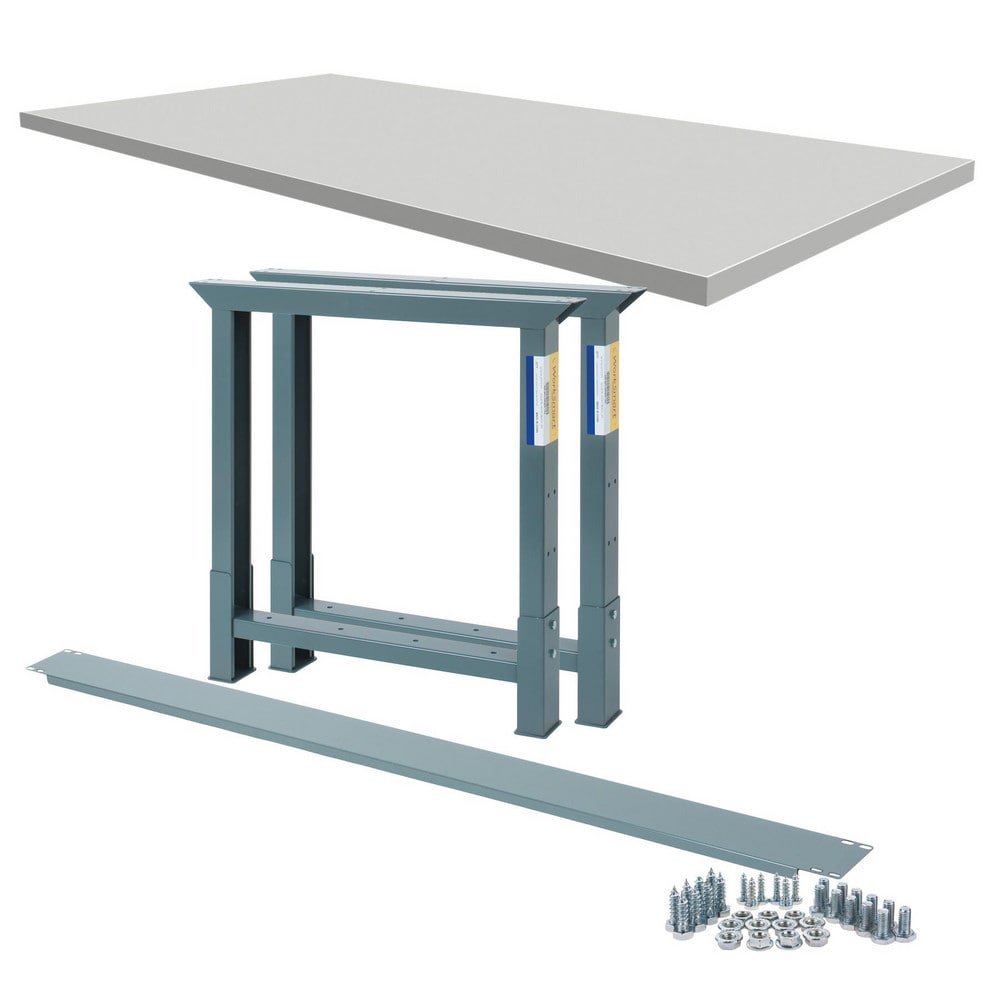 Stationary Industrial Work Bench: 30" Wide, 30" Deep, 34-3/4" High, 3,000 lb Capacity