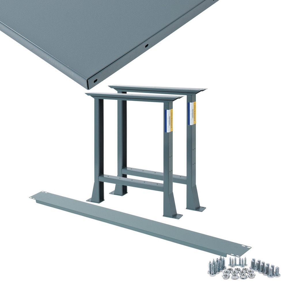 Stationary Industrial Work Bench: 30" Wide, 30" Deep, 33-3/4" High, 2,500 lb Capacity
