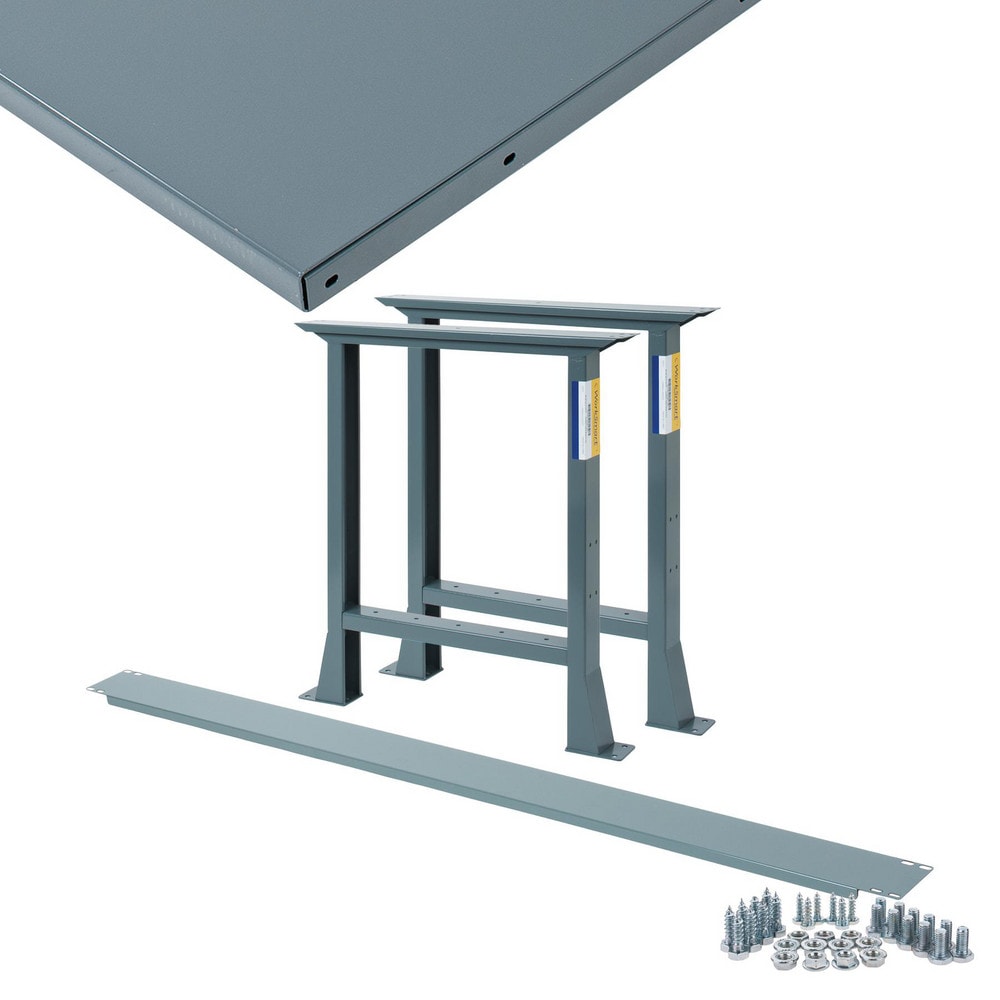 Stationary Industrial Work Bench: 30" Wide, 30" Deep, 33-3/4" High, 3,000 lb Capacity