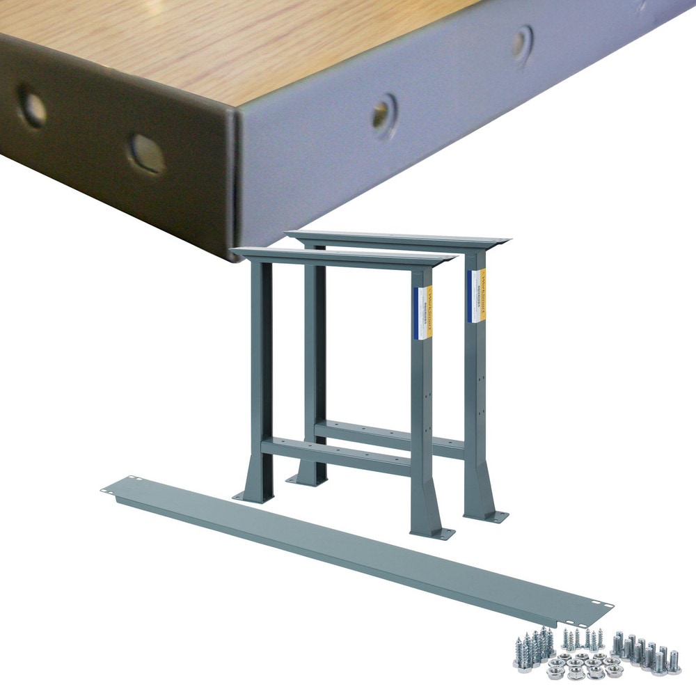 Stationary Industrial Work Bench: 30" Wide, 30" Deep, 34-1/2" High, 2,500 lb Capacity