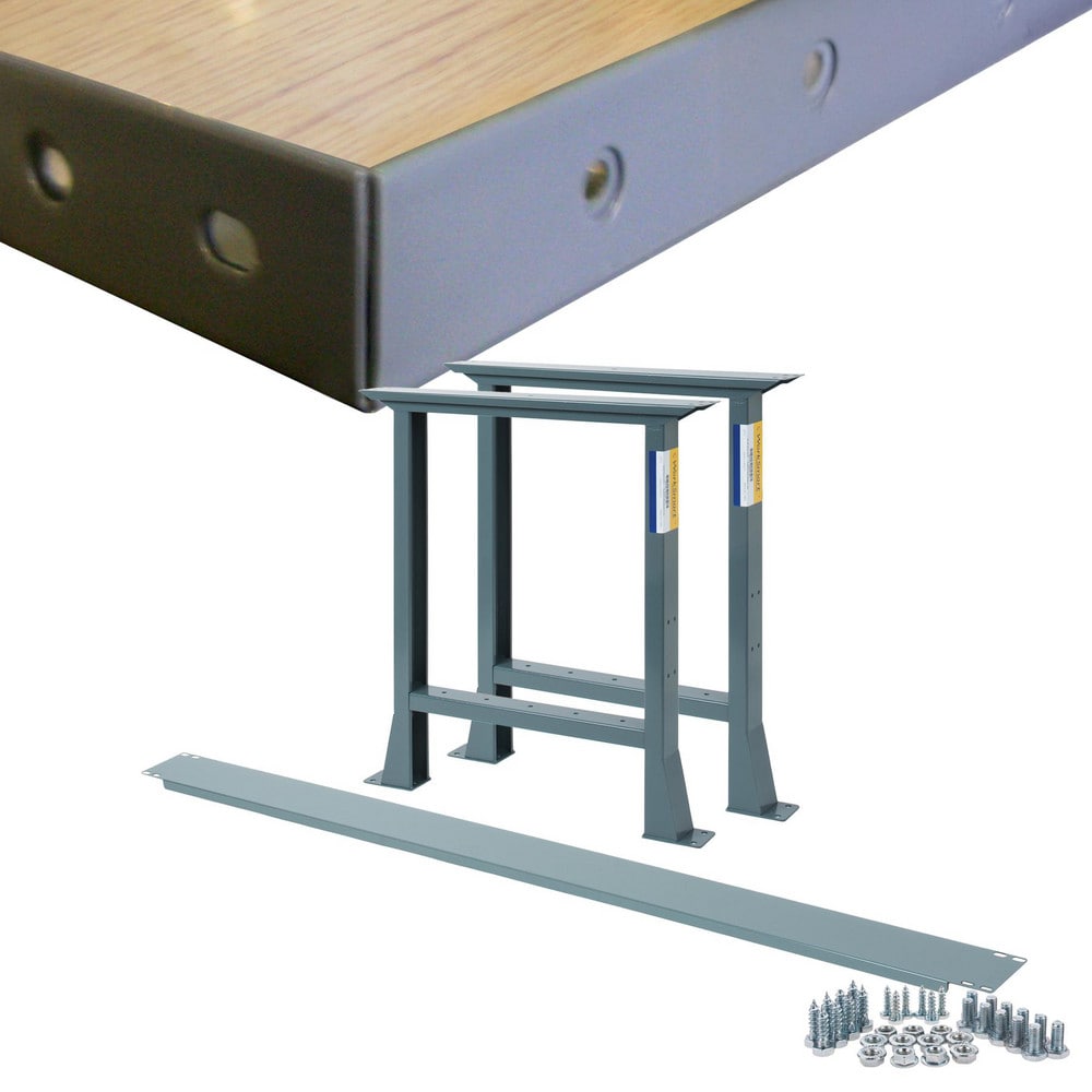 Stationary Industrial Work Bench: 30" Wide, 30" Deep, 33-7/8" High, 3,000 lb Capacity