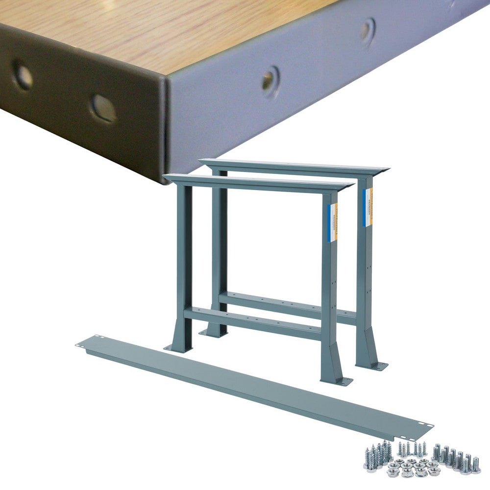 Stationary Industrial Work Bench: 36" Wide, 36" Deep, 33-7/8" High, 3,300 lb Capacity