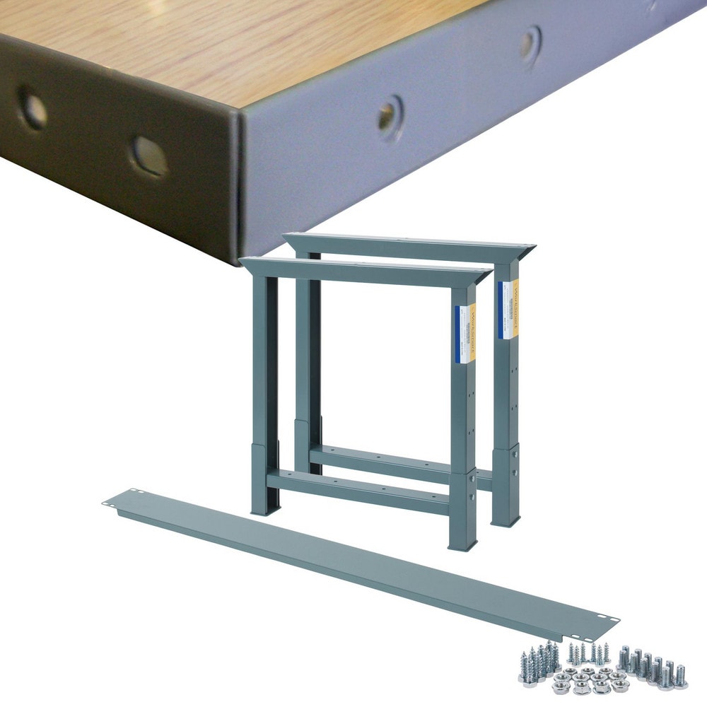 Stationary Industrial Work Bench: 30" Wide, 30" Deep, 34-5/8" High, 2,500 lb Capacity