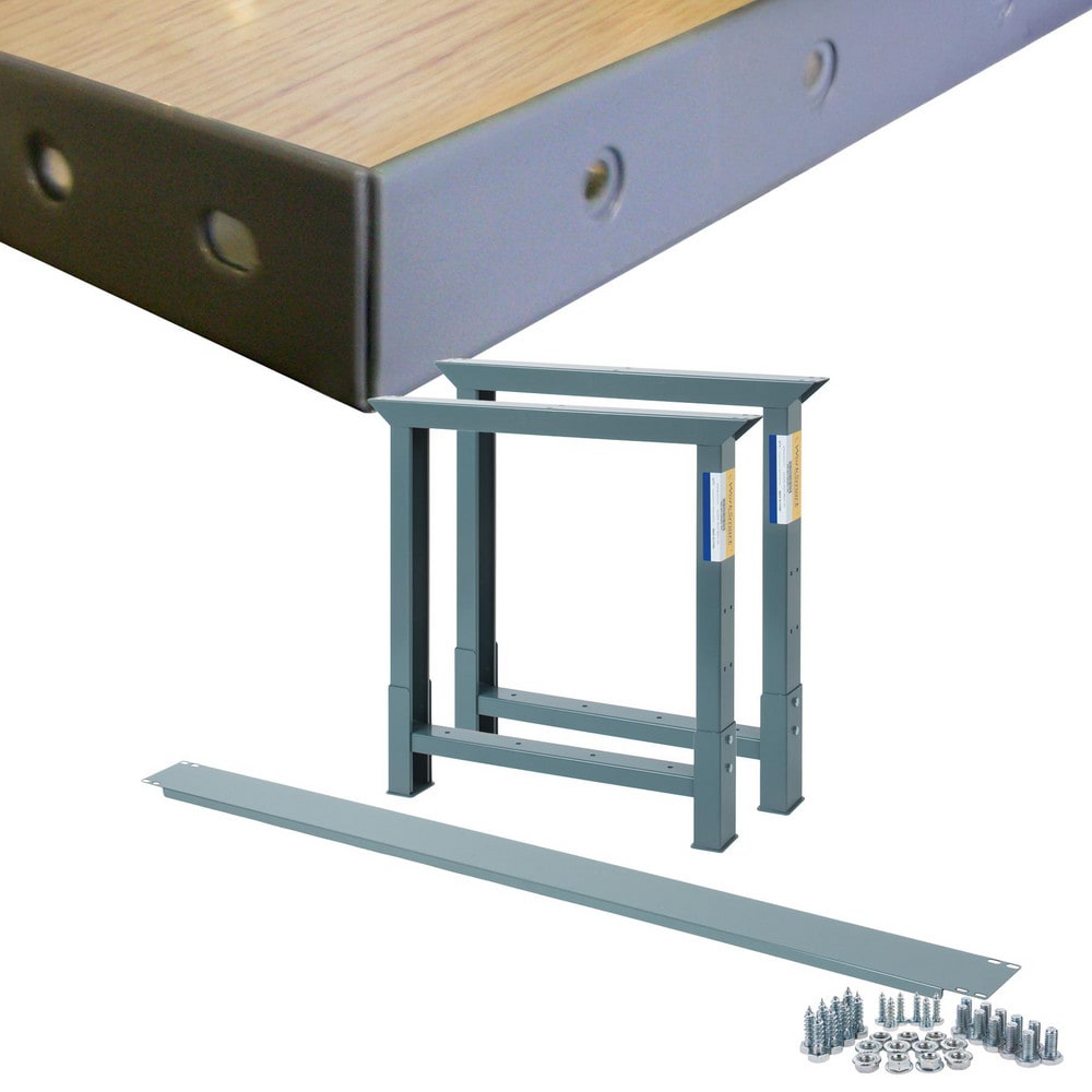 Stationary Industrial Work Bench: 30" Wide, 30" Deep, 34-5/8" High, 3,000 lb Capacity