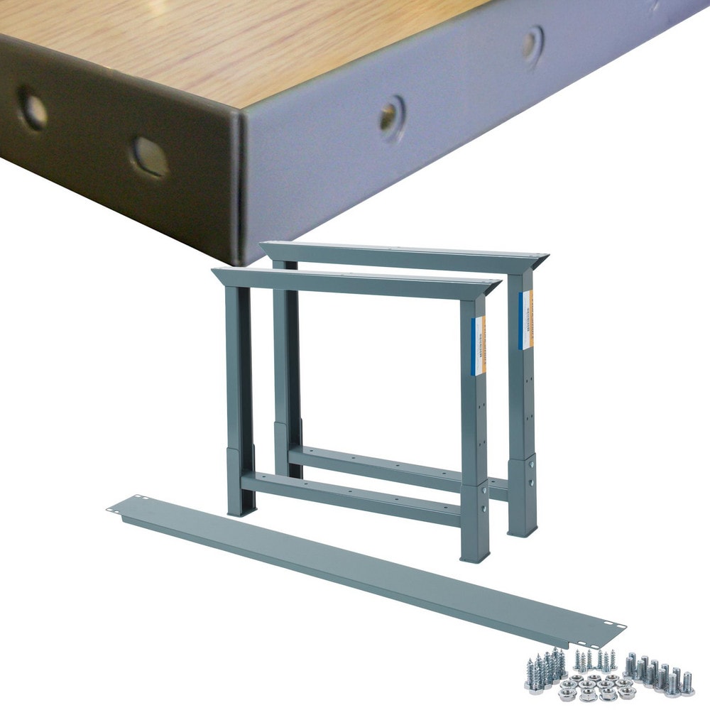 Stationary Industrial Work Bench: 36" Wide, 36" Deep, 34-5/8" High, 3,300 lb Capacity