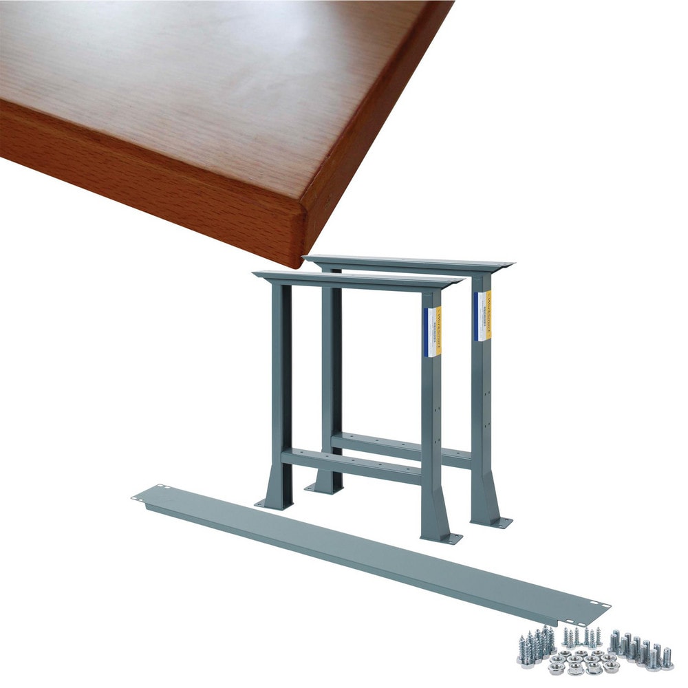 Stationary Industrial Work Bench: 30" Wide, 30" Deep, 34" High, 3,750 lb Capacity