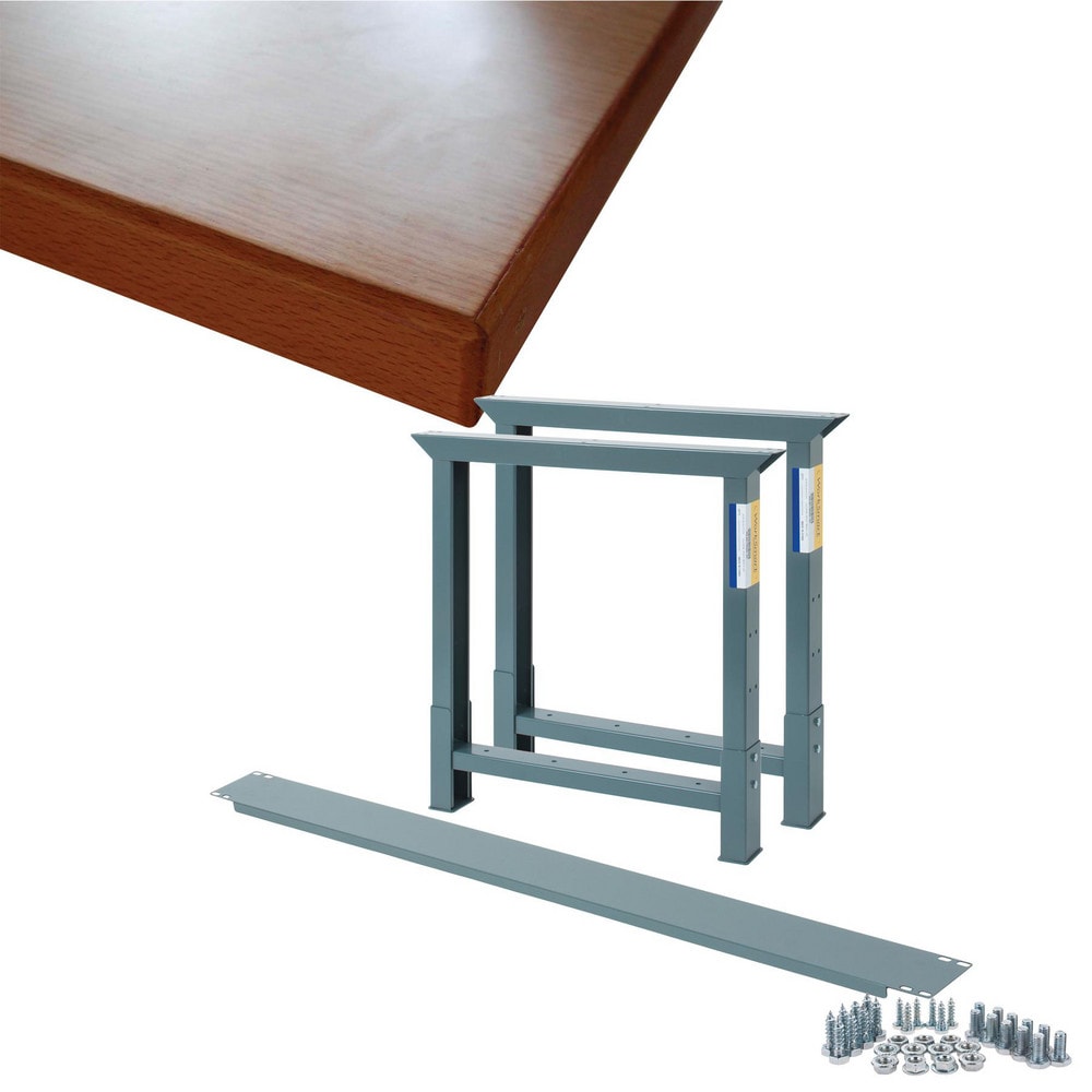 Stationary Industrial Work Bench: 30" Wide, 30" Deep, 34" High, 3,750 lb Capacity