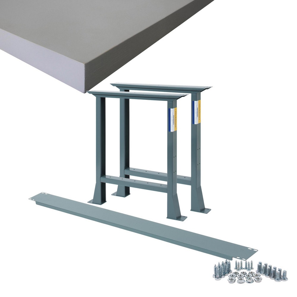 Stationary Industrial Work Bench: 30" Wide, 30" Deep, 34-3/4" High, 3,750 lb Capacity