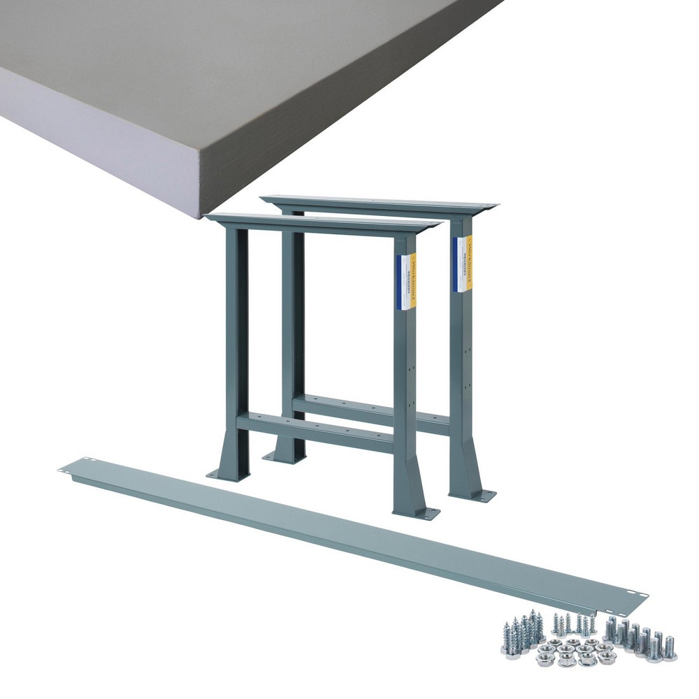 Stationary Industrial Work Bench: 30" Wide, 30" Deep, 34" High, 4,500 lb Capacity