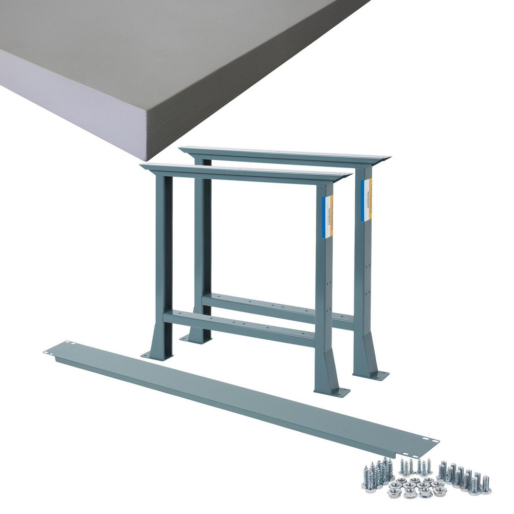Stationary Industrial Work Bench: 36" Wide, 36" Deep, 34" High, 4,800 lb Capacity
