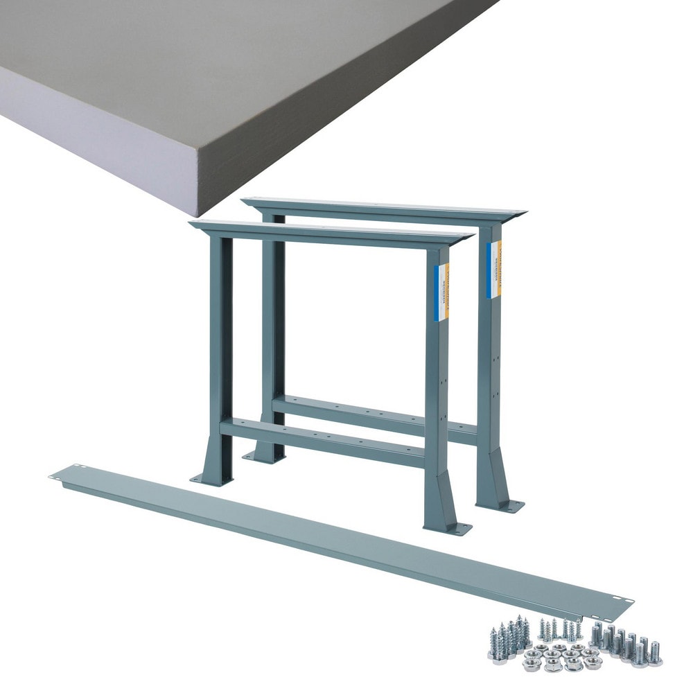 Stationary Industrial Work Bench: 36" Wide, 36" Deep, 34" High, 5,400 lb Capacity