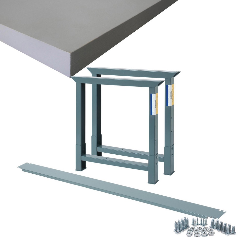 Stationary Industrial Work Bench: 30" Wide, 30" Deep, 34-3/4" High, 4,000 lb Capacity