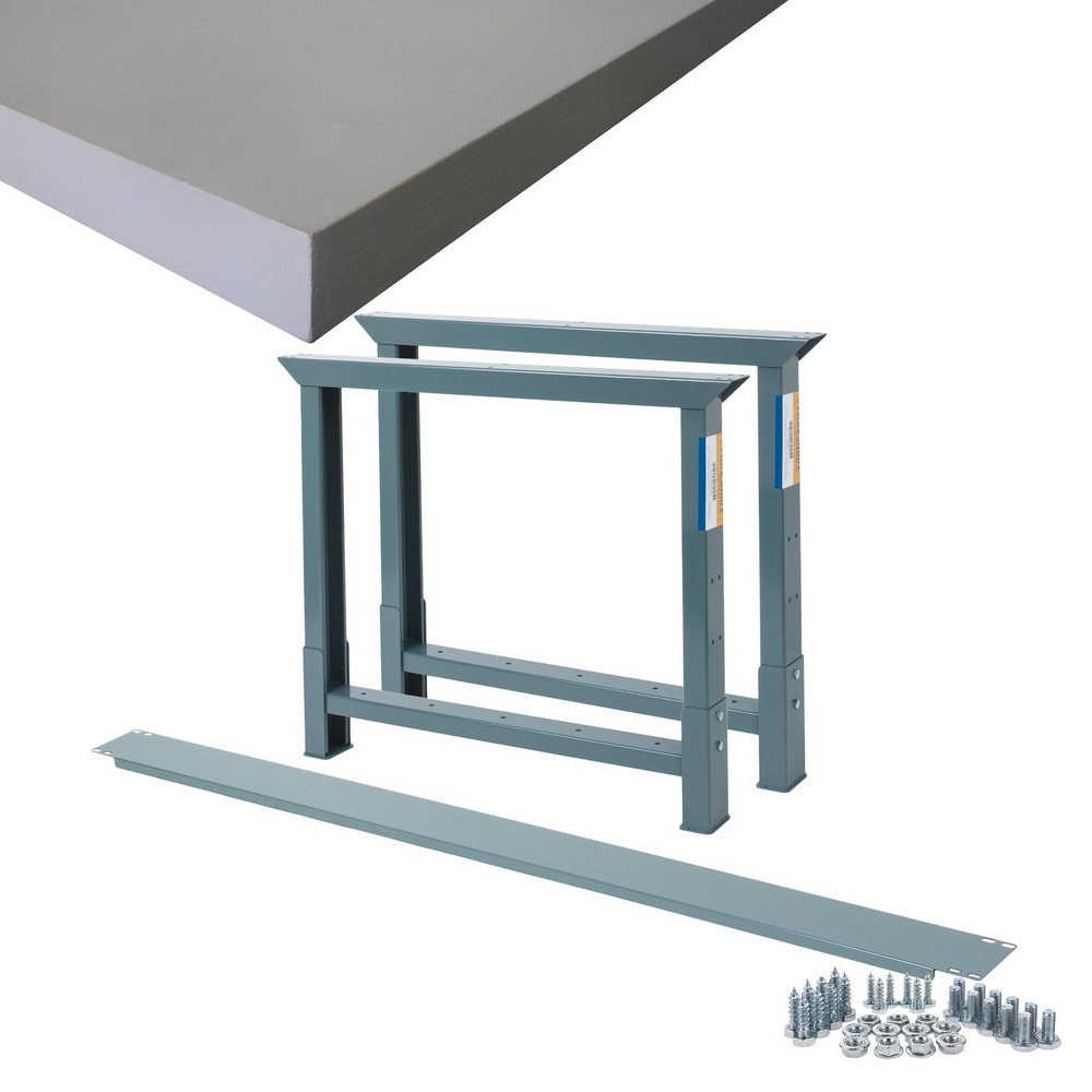 Stationary Industrial Work Bench: 36" Wide, 36" Deep, 34-3/4" High, 4,000 lb Capacity