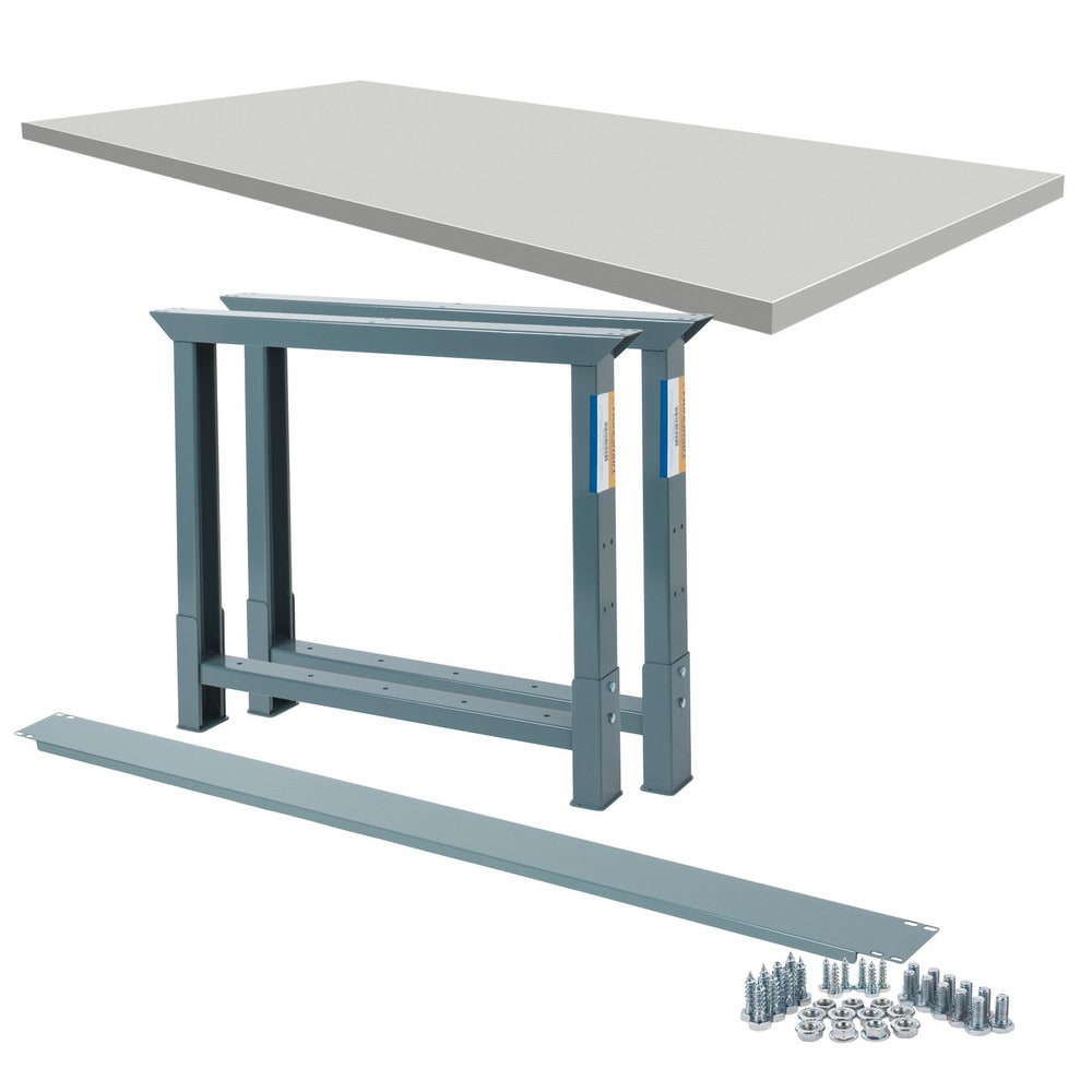Stationary Industrial Work Bench: 36" Wide, 36" Deep, 34-3/4" High, 3,600 lb Capacity