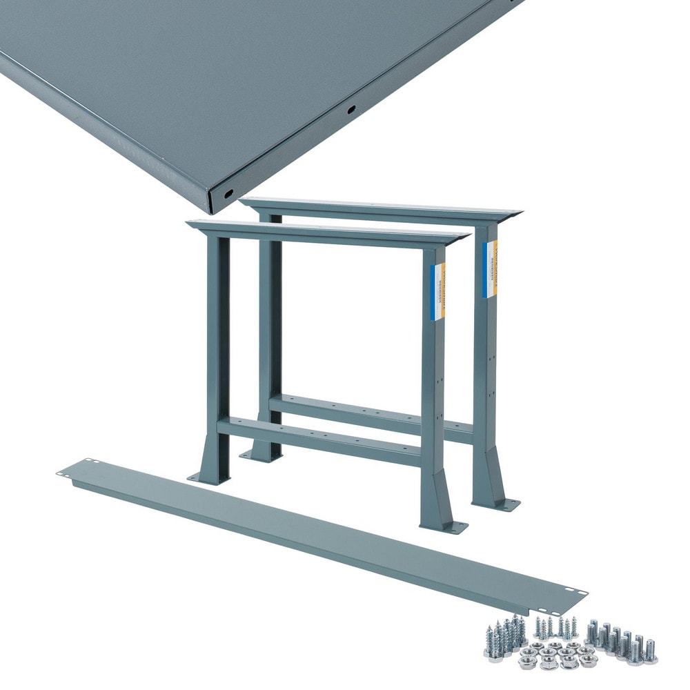 Stationary Industrial Work Bench: 36" Wide, 36" Deep, 34-3/4" High, 3,300 lb Capacity