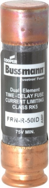 Cooper Bussmann FRN-R-50ID Cartridge Time Delay Fuse: RK5, 50 A, 3" OAL, 0.81" Dia Image