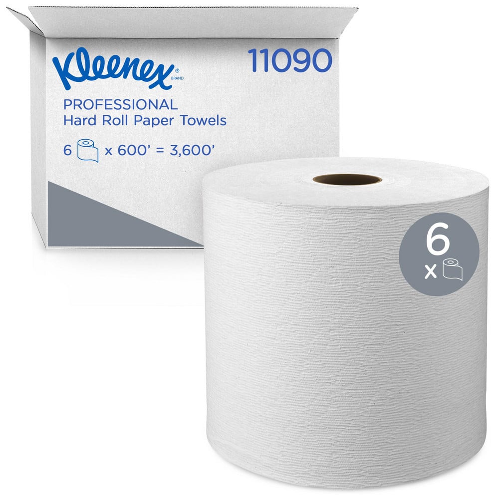Hard Roll of 1 Ply White Paper Towels