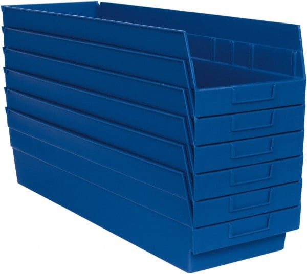 Quantum Storage QSB214BLCS Plastic Hopper Shelf Bin: Blue 