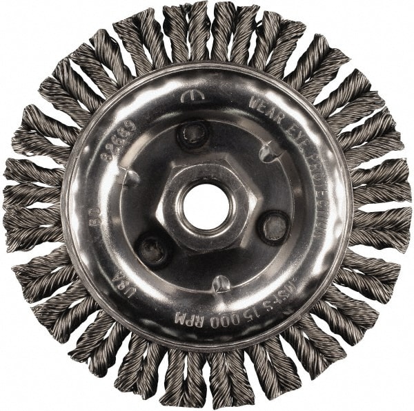 PFERD 82420 Wheel Brush: 4" Wheel Dia, Knotted 