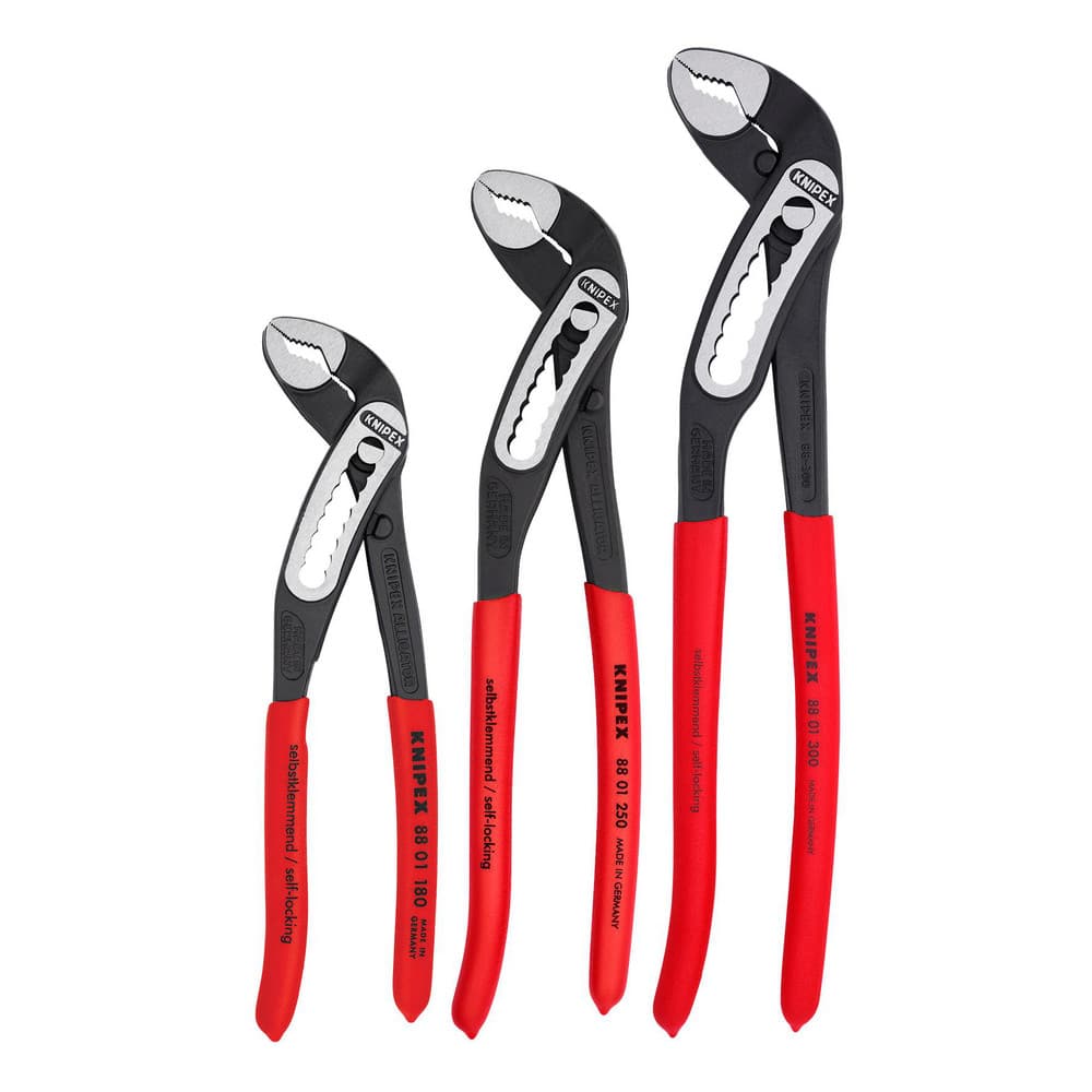 Knipex 00 20 07 US1 Plier Set: 3 Pc, Pipe Wrench & Water Pump Pliers 