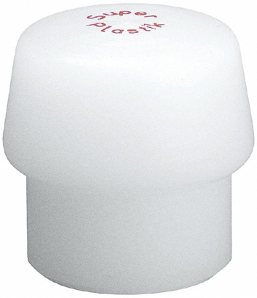 1-31/32" Face Diam, Grade Medium Hard, White Hammer Tip/Face - Plastic