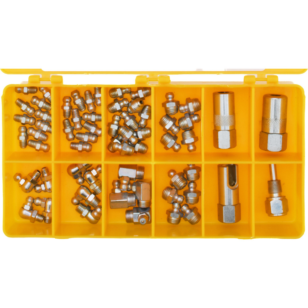 60 Piece, Metric, Box Plastic Steel Grease Fitting Set