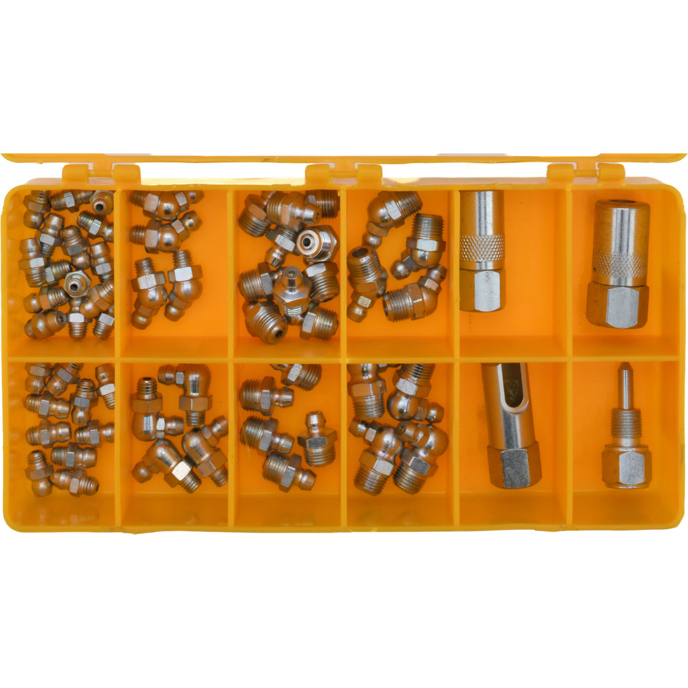 60 Piece, Inch, Box Plastic Steel Grease Fitting Set