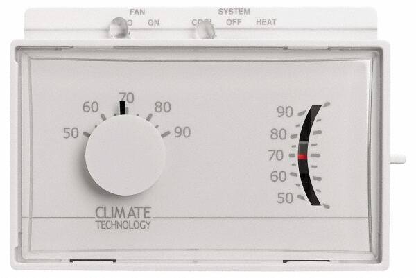 Thermostats; Thermostat Type: Horizontal Mechanical Thermostat ; Maximum Temperature: 90.0 ; Minimum Temperature: 50.0 ; Minimum Voltage: 24 V ; Maximum Voltage: 30 V ; Minimum Voltage: 24