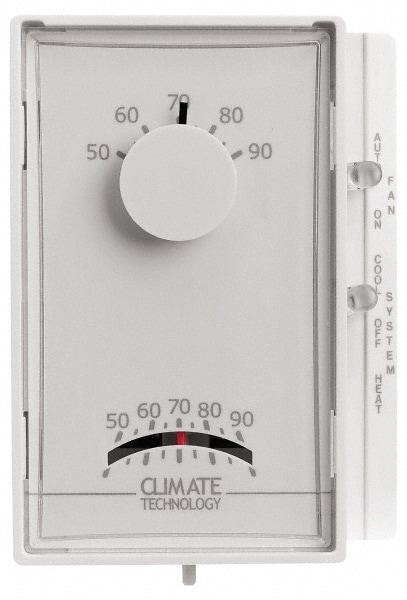 Thermostats; Thermostat Type: Vertical Mechanical Thermostat ; Maximum Temperature: 90.0 ; Minimum Temperature: 50.0 ; Minimum Voltage: 24 V ; Maximum Voltage: 30 V ; Minimum Voltage: 24