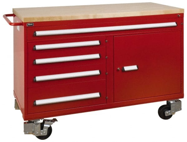 Vidmar RP1952AL Roller Cabinet Mobile Work Center: 27-3/4" OAD, 5 Drawer 