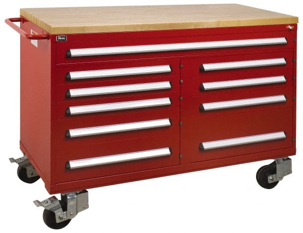 Vidmar RP1953AL Roller Cabinet Mobile Work Center: 27-3/4" OAD, 10 Drawer 