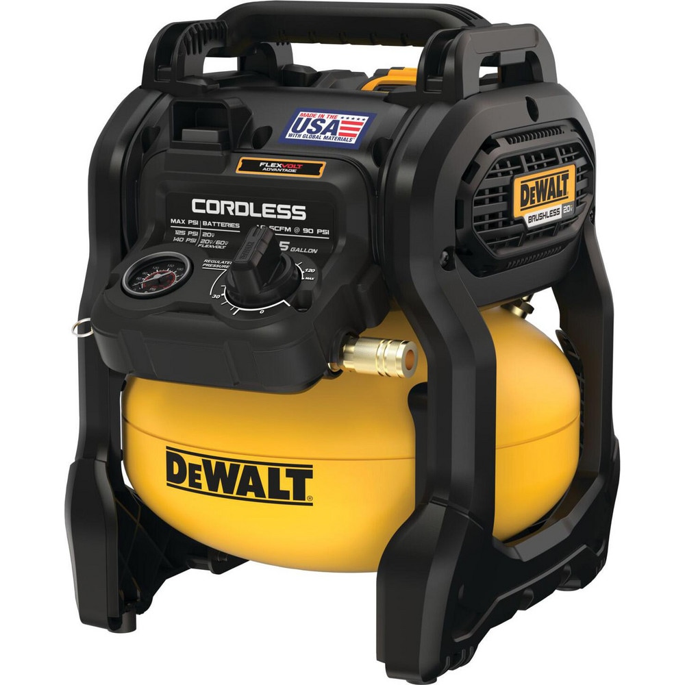 Portable Cordless Air Compressors; Voltage: 20.00 ; Number of Stages: 1.000 ; Tank Style: Pancake ; Brushless Motor: Yes ; Battery Included: Yes