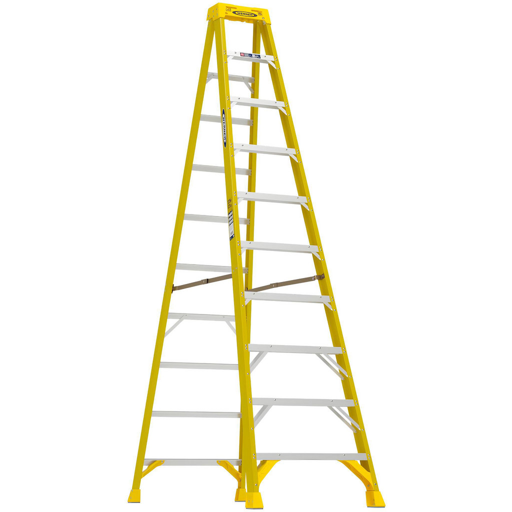 Werner - 9 Step Fiberglass Foldable Step Ladder: Type IAA 375 lb ...