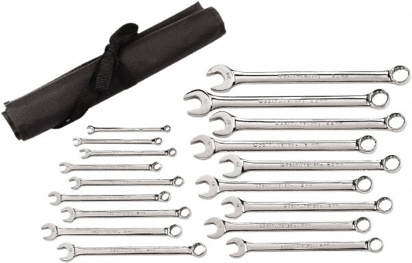 GEARWRENCH 81920 Combination Wrench Set: 18 Pc, 18 mm 19 mm 20 mm 21 mm 22 mm 23 mm & 24 mm Wrench, Metric Image