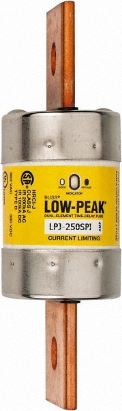 Cooper Bussmann LPJ-250SPI Cartridge Time Delay Fuse: J, 250 A, 7-1/8" OAL, 2" Dia 