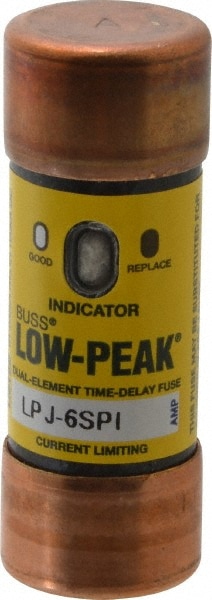 Cooper Bussmann LPJ-6SPI Cartridge Time Delay Fuse: J, 6 A, 20.6 mm Dia Image