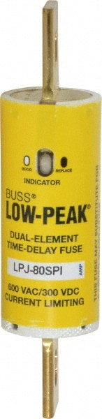 Cooper Bussmann LPJ-80SPI Cartridge Time Delay Fuse: J, 80 A, 28.6 mm Dia Image