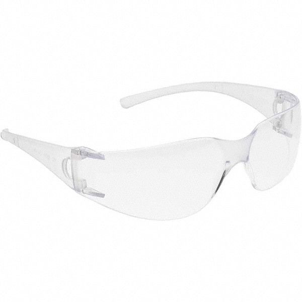 Safety Glass: Uncoated, Polycarbonate, Clear Lenses, Frameless, UV Protection