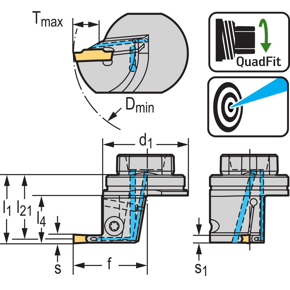 Walter - Indexable Grooving Toolholders: Toolholder Type: Internal ...