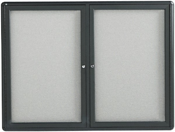 Bulletin Board: 48" Width, 36" Height, Gray