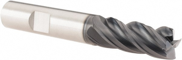 SGS 36598 Square End Mill: 1/2 Dia, 1-1/4 LOC, 1/2 Shank Dia, 3-1/4 OAL, 4 Flutes, Solid Carbide Image