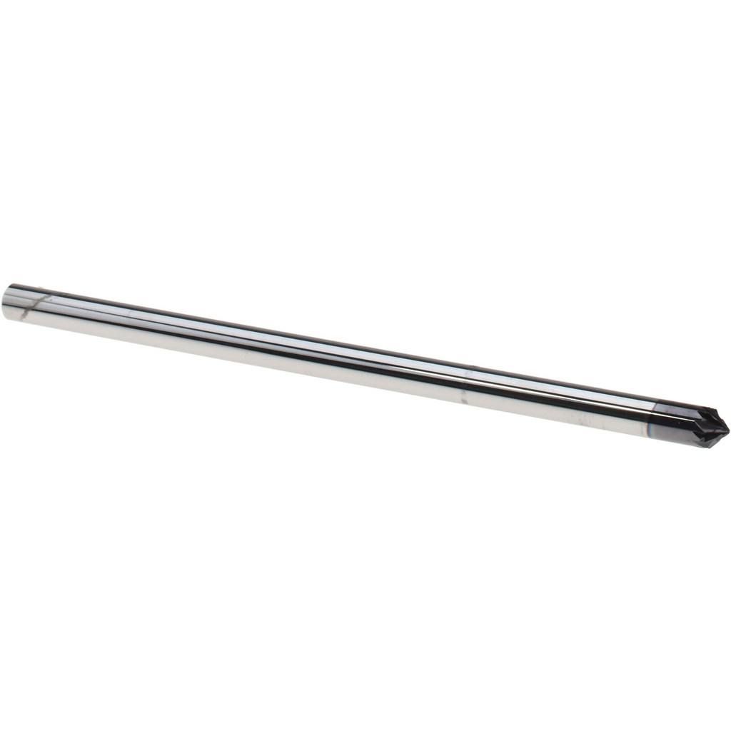 Harvey Tool Chamfer Mill: 1/8" Dia, 90 deg, 1/8" Shank Dia, Solid Carbide, Single End - 2-1/2" OAL, AlTiN Coated | Part #58145-C3