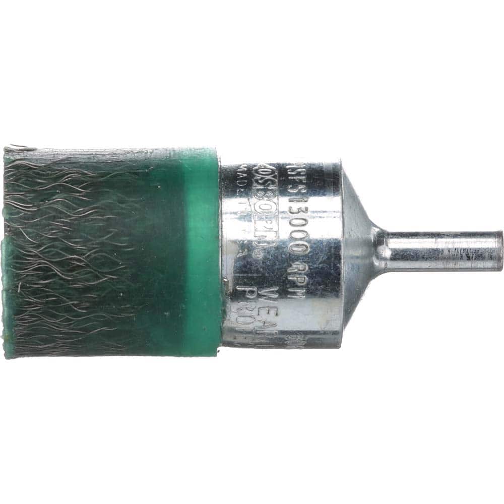 Osborn 3060500 End Brushes: 0.006" Wire Dia, Steel, Crimped Wire 