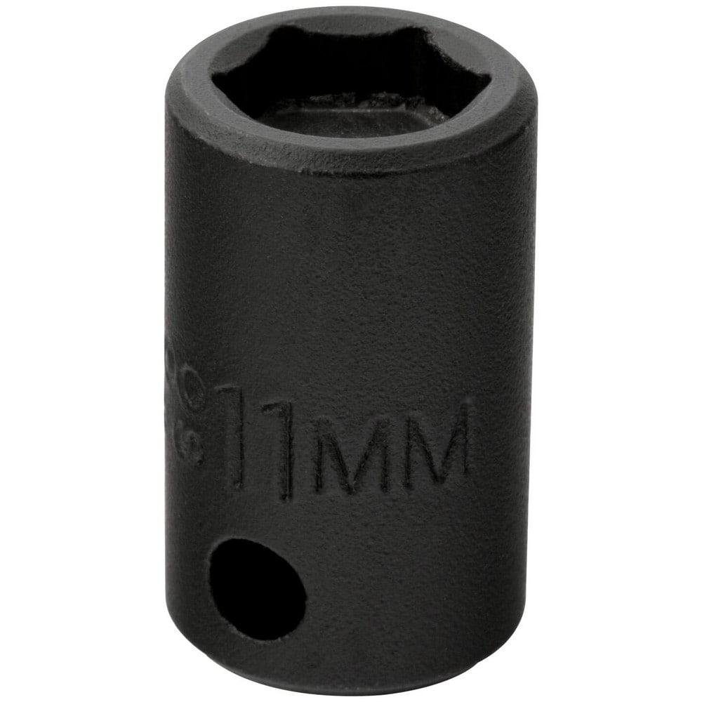 Impact Socket: 3/8" Drive, 11mm Socket, Hex Drive