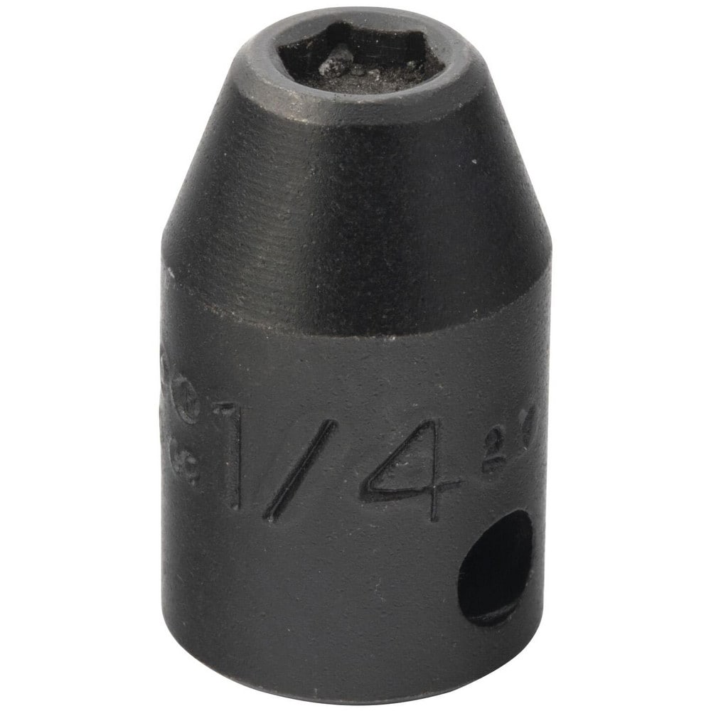 Impact Socket: 3/8" Drive, 1/4" Socket, Hex Drive