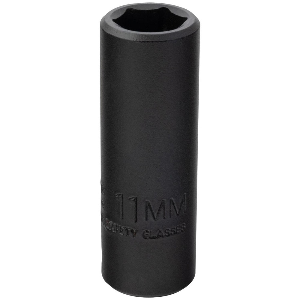 Impact Socket: 3/8" Drive, 11mm Socket, Hex Drive