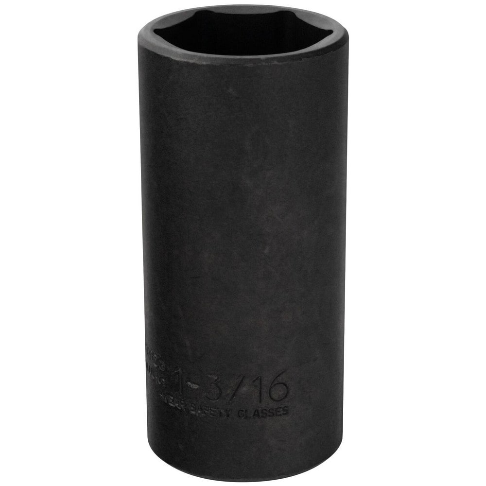 Impact Socket: 1/2" Drive, 1-3/16" Socket, Hex Drive
